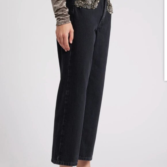 Frame Atelier of Denim The Beaded Hang Embellished Bling Black Jeans 27 NWT $598 - Picture 5 of 8